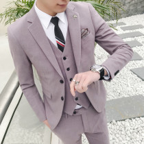 Fugui bird western-style suit mens three sets of youth Korean version handsome suit with bridegroom and bridegroom wedding gown