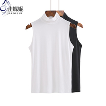 Summer new mid-high collar slim cotton slim Korean version of sleeveless vest with bottom inside womens coat