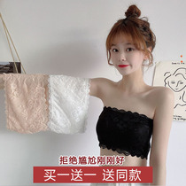 No shoulder strap Breasted Underwear Woman Summer Anti Walking Light Small Chest Coalesch With Lace Non-slip Breathable Invisible Nelap Thin wrap