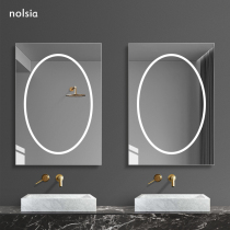 Smart bathroom mirror led defogging light mirror touch screen dressing mirror perforated wall toilet toilet cosmetic mirror