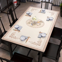 New Chinese leather table cushion waterproof and oil-free pvc table cloth Home Desktop Mat Rectangular tea table Buthick