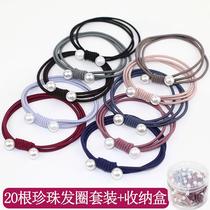 Korean version of high elastic thick hair rope headdress fresh tie ponytail head rope Rubber band Hair ring Hair ornaments leather ring holster