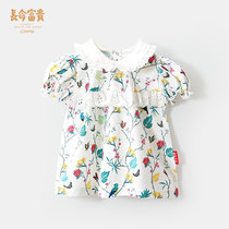 5 Long Life Rich Little girl princess skirt foreign baby dress summer baby cotton cute red one year old