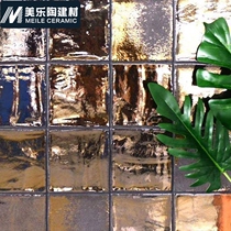 Handmade brick ins net red retro wall brick 125X125 metal glaze small square brick cafe Moroccan art