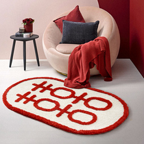 Heart red wedding room festive double happy door wedding carpet floor mat bedroom bedside blanket