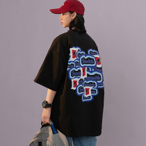 Big code short sleeve t-shirt female loose 2022 new high street design sensation Little crowdsourced mm 50% sleeves compassionate 200 catty