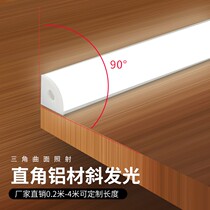 Surface-mounted slot-free line lamp linear lamp LED hard lamp strip 220V transformer-free oblique angle 45 degrees side-emitting