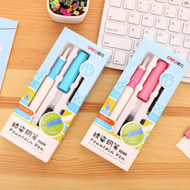 Deli childrens posture pen 0 5 thin EF tip soft glue handshake student triangle positive ink S686