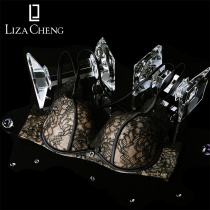 Liza Cheng French deep V underwear lace sexy gathering beauty back bra hollow strap shape LB0938