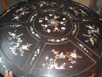 Inlaid snail round table furniture wood old leaflet red sandalwood