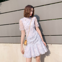 Cheongsam modified version of the new young student girl dress small fresh sweet short slim sexy autumn and winter