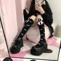 Xiaoxis Soft World Harajuku Punk Dark Skeleton Bone Spice Girl Cute Sweetheart Long Tube Shins