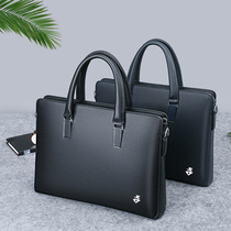Genuine leather mens handbag office bag Yoko-style Inclined Satchel Bag Men Business Bungalow Leather Bag Men
