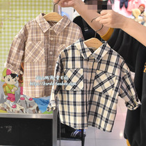 Chiumii Discount South Korea Imported Child Clothing Spring Autumn Boys Girls Childrens College Wind Polo Plaid Shirt L1