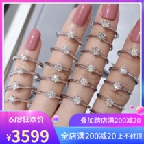 18K Gold Classic 6 Paws 30 Natural Diamond Round Wedding Diamond Ring Female Engagement Ring Couple Pair Ring Platinum