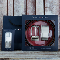 TOMMY Tommy Belt Mens Business Casual Dress Leather Belt Versatile Pin Buckle Double Buckle Gift Box