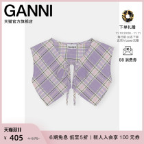 Ms. Ganni 2022 new purple plaid print seersucker doll collar collar accessories A4335276