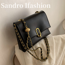 France Sandro Ifashion retro small bag women 2021 new fashion messenger bag soft leather small square bag