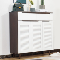 Solid wood shoe cabinet doorway containing lockers large capacity modern minimalist shutter door hall Xuanguan cabinet multifunction