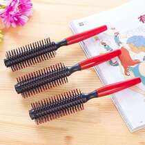 Cylinder curling hair comb round comb straight hair comb plastic comb hair salon hair tools round comb roller Wood