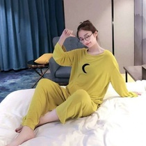 Korean version of pajamas womens spring and autumn modal long-sleeved cute student women loose large size autumn and winter home wear suit