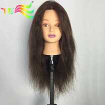 Yongfeng fly color teaching head 24-inch disc hair tie hair styling learning head Full real hair headform