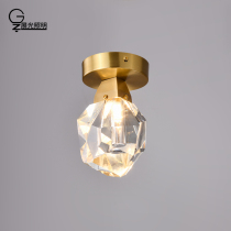 All copper light luxury crystal aisle balcony ceiling light post-modern simple corridor porch light Nordic creative personality Light