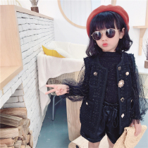 South Korean girls small fragrant wind waistcoat 2022 Spring and autumn new childrens baby foreign gas Vest Blouses Jacket Tide