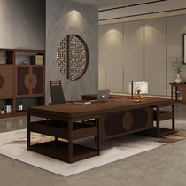 New Chinese style solid wood desk Writing desk Zen president boss desk Large desk Modern office furniture combination