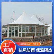 Outdoor tent canopy aluminum pole cotton super camping rainproof sunscreen awning Bimodal large tourist camping tent