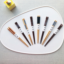 Childrens chopsticks Wooden high-grade a pair of spoons Lotus wood Japanese-style paint-free wax-free solid wood household kindergarten eating chopsticks