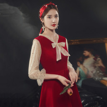 Toast Bride 2021 new summer little man wedding engagement dress red usually wear back to the door