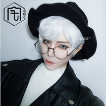 Wig male real hair short hair has a sense of hierarchy male wig Korean breathable hand woven net red realistic fluffy handsome