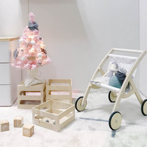 ins explosive original childrens house toys simple wooden trolley shopping cart decoration with props