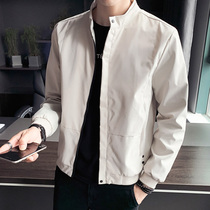 Standing collar coat men's spring and autumn thin Korean slim fashion coat men's tide brand ruffian handsome fried street jacket