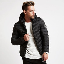 2019 winter new cotton coat hooded zipper warm jacket muscle fitness brother mens top factory direct sales