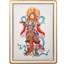 Handmade collection-level embroidery silk Bian embroidery non-heritage inheritance artificial beauty master Wei Dongmeis works of Wei Tuo Bodhisattva