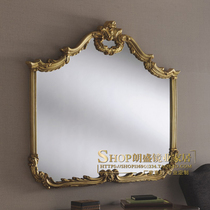 Bathroom mirror Household sink vanity mirror European and American entrance makeup wall-mounted mirror bathroom carved hanging mirror customization