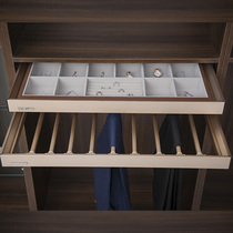  Wardrobe pants rack multi-function household storage telescopic pants pumping cloakroom push-pull cushioning jewelry box damping lattice rack