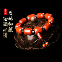 Yi Ming Juhong Bamboo Stone Red Silkworm Stone Stone Stele Transfer Bead Bracelet Jewelry Simple Joker Birthday Gift for Men and Women