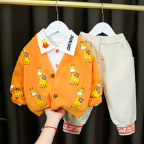 Baby clothes spring and autumn suit Korean version of childrens spring casual three-piece suit handsome boy baby super western style spring suit