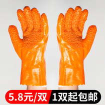 Dunway 718 anti-slip gloves wear-resistant oil-proof and oil-proof dipping waterproof Pingle non-slip Thorn acid and alkali