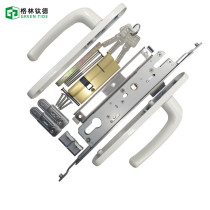 Broken bridge aluminum multi-point door lock Glass door double-sided handle lock Old aluminum alloy door lock flat door lock body accessories