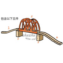IKEA IKEA Lebao toy train bridge 5 sets of wooden toys 3 years old and above car track bridge
