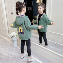 Korean girl coat spring and autumn 2021 New Korean version of foreign style little girl childrens clothing double-sided wear fashionable childrens coat