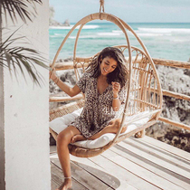 ins Nordic hanging baskets rattan armchair bedroom balcony indoor autumn thousands of romantic nets red real vine hanging chair folk hangers rocking chair