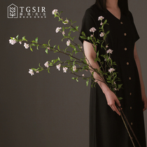 Bride flower simulation flower living room green leaf branch decoration flower fake flower decoration restaurant shop high vase flower arrangement Long Branch