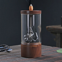 Reverse incense burner glass cover empty valley foot sound creative sandalwood incense stove indoor household Incense Road ornaments home