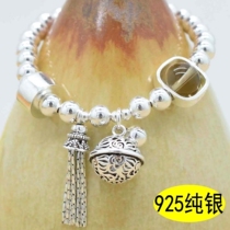 S925 Pure Silver Retro Flow Suzu Bell Bracelet Women Handmade Original Thai Silver Fashion 100 Hitch Silver Beads Handstring Gift
