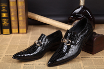 Foreign trade British fashion shoes pointed toe set feet casual hair stylist daily leather shoes Korean fashion youth leather shoes